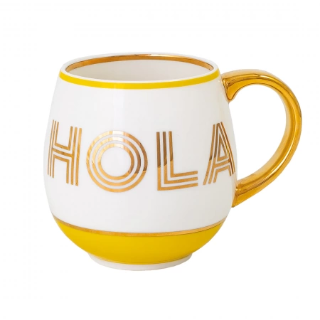 Кружка Library «Hola» (желтого цвета) детальная картинка 