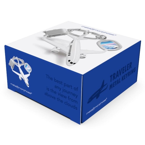 Фото Брелок для ключей "Самолет, чемодан и иллюминатор"