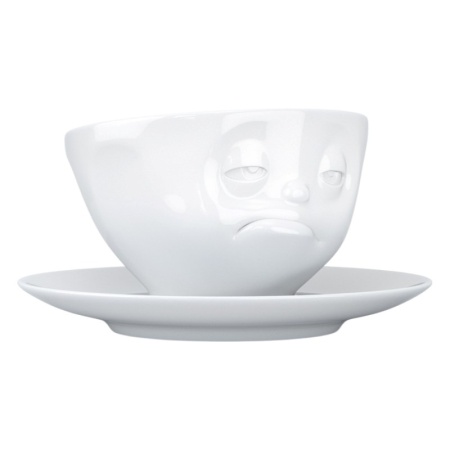 Чашка с блюдцем 200мл Tassen Snoozy белая детальная картинка 