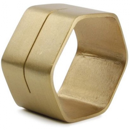 Набор колец для салфеток 5см hexagonal gold CENTRO, 4шт детальная картинка 