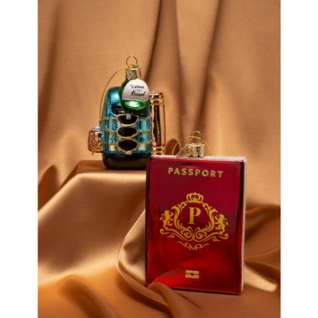 Новогоднее украшение из стекла Vondels "Красный паспорт" 10.5см детальная картинка 