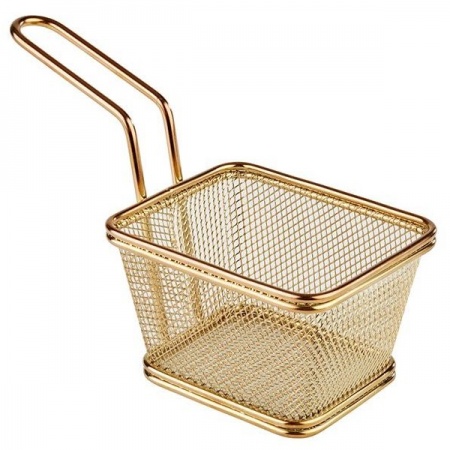 Корзинка для фритюра и сервировки 10x8.5x(h)6.5см золото детальная картинка 