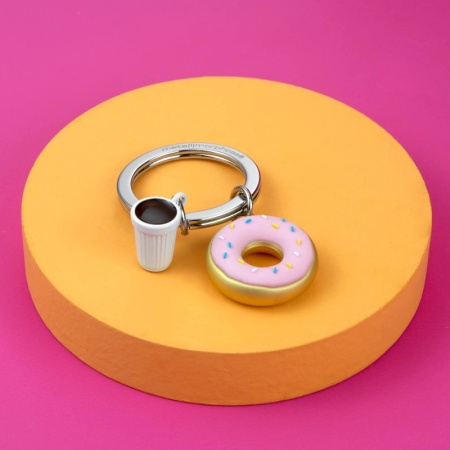 Брелок для ключей "Пончик и стакан кофе" детальная картинка 