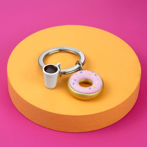 Фото Брелок для ключей "Пончик и стакан кофе"