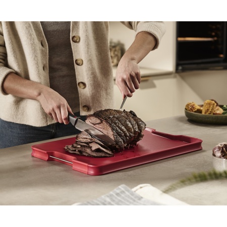 Доска разделочная Cut&Carve Plus 41x29см Large красная - 60207 Joseph Joseph детальная картинка 