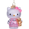Новогоднее украшение из стекла Vondels "Hello Kitty в розовом с мишкой" 9см - в подарочной коробке детальная картинка 
