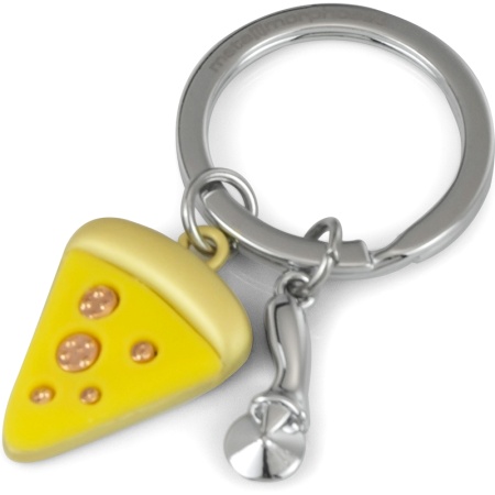 Брелок для ключей "Кусочек пиццы и нож для пиццы" детальная картинка 