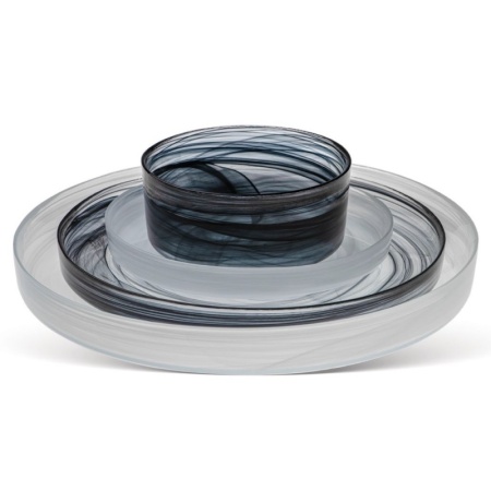 Блюдо стеклянное Ø28см Asos черный дым детальная картинка 