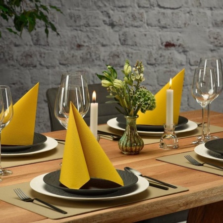 Салфетка 40x40см ROYAL Collection желтая, 50шт детальная картинка 