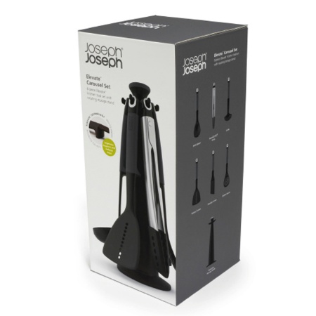 Набор из 6 кухонных инструментов Elevate с щипцами на подставке, серый - 10151 Joseph Joseph детальная картинка 