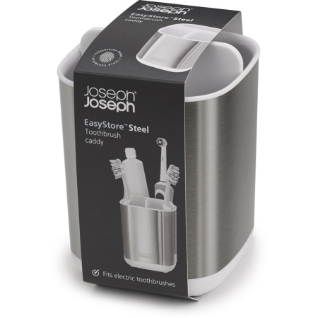 Органайзер для зубных щеток EasyStore Steel 9x9x12,5см белый - 70530 Joseph Joseph детальная картинка 