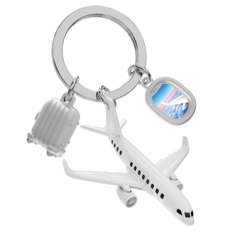 Брелок для ключей "Самолет, чемодан и иллюминатор" детальная картинка 