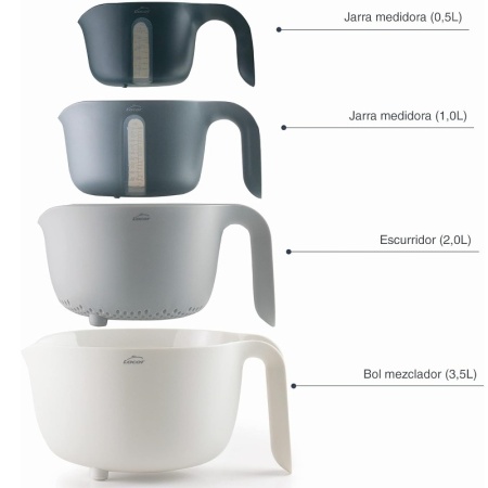 Набор из 4 предметов PRACTIC – 3 миски и дуршлаг детальная картинка 