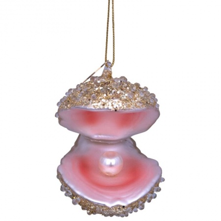 Новогоднее украшение из стекла Vondels "Блестящая устрица" 7см детальная картинка 