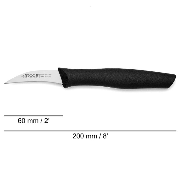 Нож для овощей и фруктов 6см NOVA черный детальная картинка 