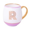 Кружка с блюдцем «Library» золотая буква «R» (розового цвета) детальная картинка 