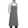 Фартук с нагрудником и карманом - серый в полоску - 65% полиэстер, 35% хлопок детальная картинка 