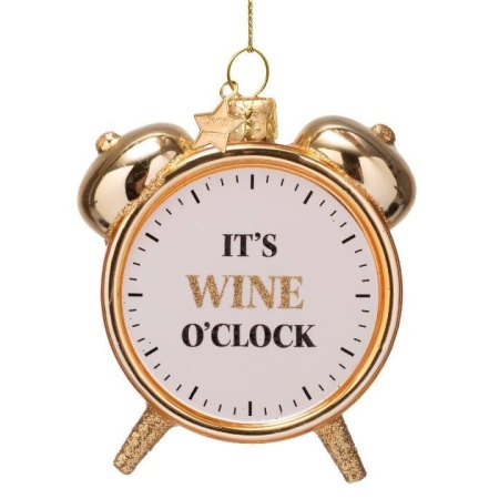 Новогоднее украшение из стекла Vondels "Будильник" 9см детальная картинка 