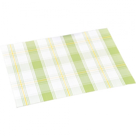 Салфетка под посуду 43x29x1см зеленая клетка детальная картинка 