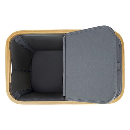 Корзина для белья с двумя отделениями Neat Twin 53.5x33x53см серая детальная картинка 