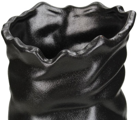 Ваза для цветов Fine 12.4x12.4x30см черная детальная картинка 