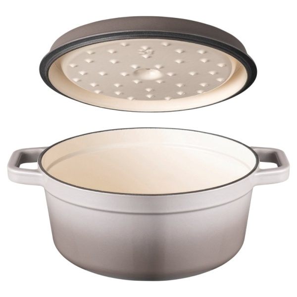 Фото Кокот с крышкой Ø28см 5л серый