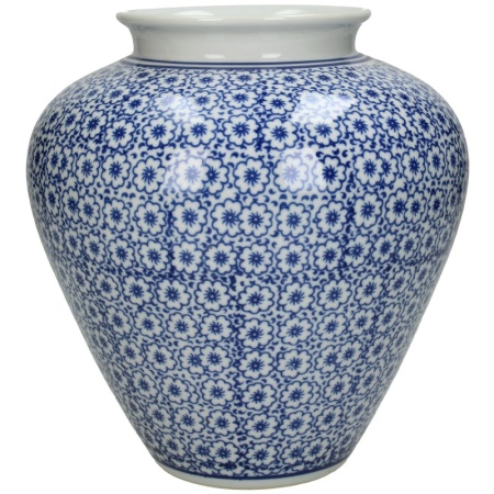 Ваза для цветов фарфоровая 18x18x20см синяя детальная картинка 