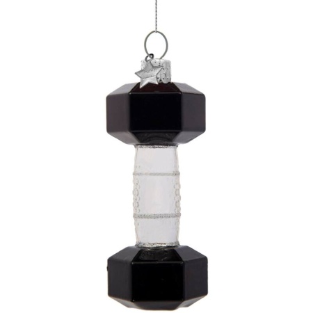 Новогоднее украшение из стекла Vondels "Гантель" 10.5см детальная картинка 