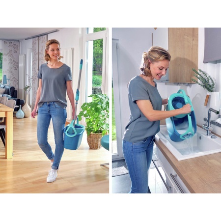 Комплект для уборки Clean Twist Ergo Disc Mop ведро 6л с отжимом и моп + тележка для ведра 521033 детальная картинка 