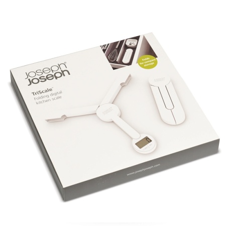 Цифровые складные кухонные весы Tri Scale белые - 40071 Joseph Joseph детальная картинка 