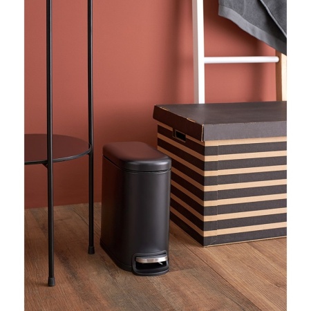 Ведро мусорное с педалью 5л графит детальная картинка 