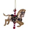 Новогоднее украшение из стекла Vondels "Золотая карусельная лошадка" 9см детальная картинка 