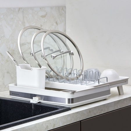 Сушилка для посуды раздвижная большая Atle белая — Smart Solutions детальная картинка 