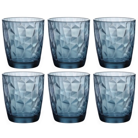 Набор стаканов для воды 305мл DIAMOND синий, 6шт детальная картинка 
