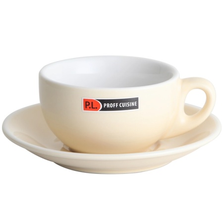 Чашка 220мл с блюдцем BARISTA бежевая детальная картинка 