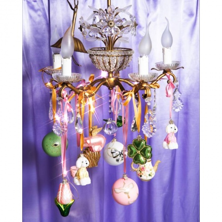 Новогоднее украшение из стекла Vondels "Чайник" 10см детальная картинка 