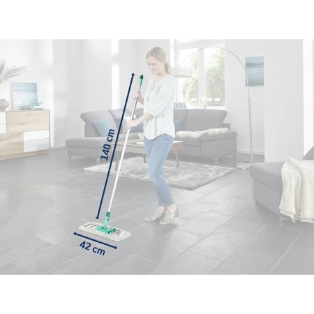 Швабра для пола Profi XL 42см micro duo с алюминиевой ручкой 140см +сменная насадка детальная картинка 