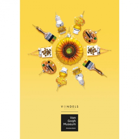 Новогоднее украшение из стекла Vondels "Палитра Ван Гога" 7см - в подарочной коробке детальная картинка 