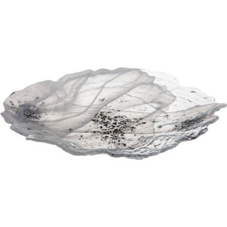 Блюдо овальное стеклянное 30x22x(h)4см Mabel дымчатое детальная картинка 