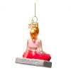 Новогоднее украшение из стекла Vondels "Йога сукхасана" 7см детальная картинка 