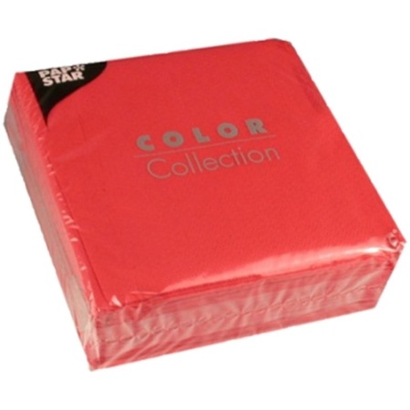 Салфетка 3сл 33x33см COLOR Collection красная, 50шт детальная картинка 