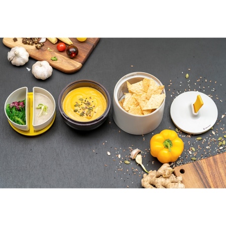 Ланч-бокс Meals 800мл светло-серый/темно-сливовый детальная картинка 
