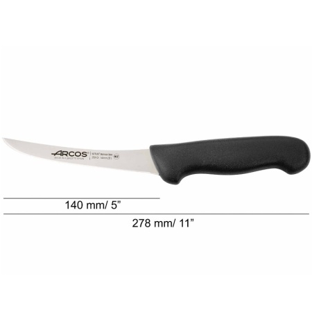 Нож обвалочный 14см изогнутый 2900 черный детальная картинка 