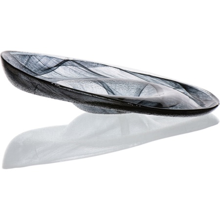 Блюдо для соуса стеклянное 21x(h)6.5см Ola черный дым детальная картинка 