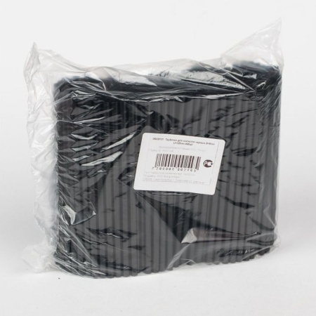 Трубочки для коктейля черные ∅5x125мм, 400шт детальная картинка 