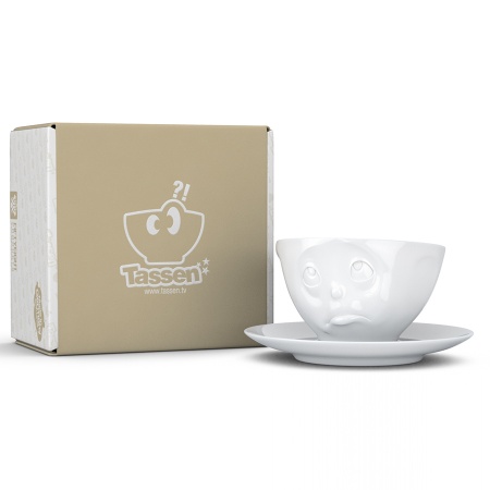 Чашка с блюдцем 200мл Tassen Oh please белая детальная картинка 