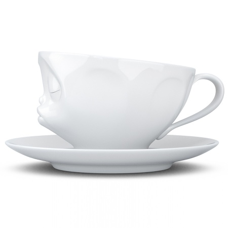 Чашка с блюдцем 200мл Tassen Kissing белая детальная картинка 