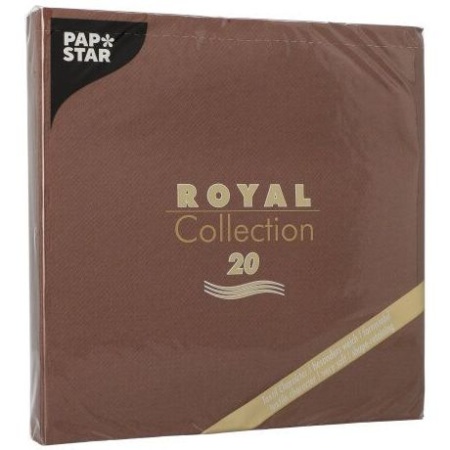 Салфетка 40x40см ROYAL Collection коричневый, 20шт детальная картинка 