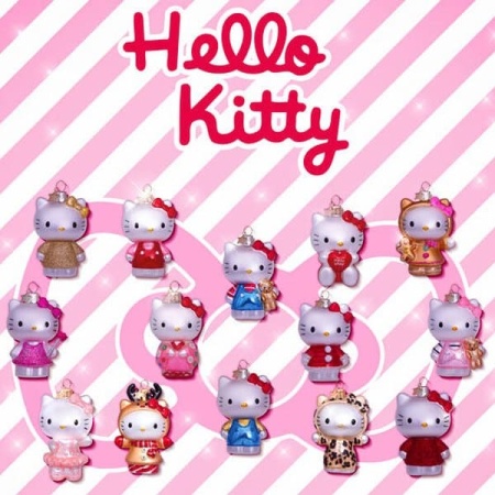 Новогоднее украшение из стекла Vondels 'Hello Kitty-олень' 10см детальная картинка 