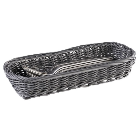 Корзинка для столовых приборов 27x10x4.5см серая APS детальная картинка 